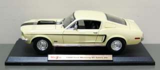 1968 Ford Mustang GT Cobra Jet Diecast Model Yelow 118  