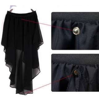   irregular dovetail flowing chiffon skirts girl black dress  