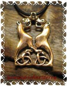 Anhänger Bronze keltische Hunde Kelten Mittelalter  