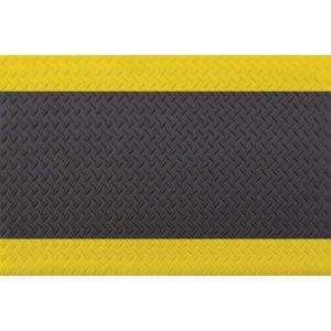 Apache Mills Diamond Safety Soft Black and Yellow 24 in. x 36 in. Foam 
