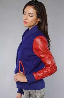 Joyrich The Duo Color Varsity Jacket in Blue and Red  Karmaloop 