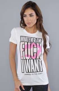 Married to the Mob The Whatever Tee in White  Karmaloop   Global 