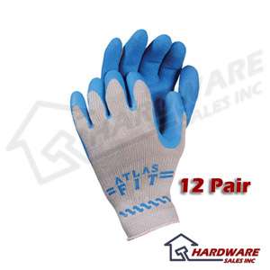 ATLAS Fit 300 Blue Work Gloves SMALL S 12 Pair NEW  