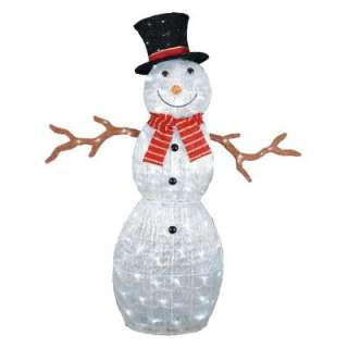 Home Accents Holiday 48 In. 120 LED Light Acrylic Snowman Sculpture 