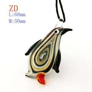 G4045 Ladys Murano Lampwork Lovely Penguin Pendant Chain Necklace 