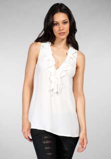 JOIE Kay Ruffle Top in White 