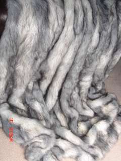 Grey Faux Fur Blanket Fake Fox Fur Queen Size  