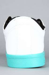 SUPRA The Stacks Sneaker in White Tumbled Action Leather Teal 