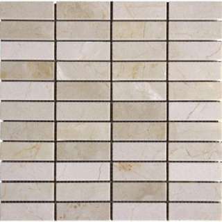 MS International Crema Marfil 1 in. x 3 in. Mosaic Polished Marble 
