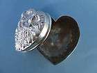 Antique Repousse W.H. Saxton Sterling Silver Heart Box