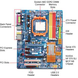 GIGABYTE GA M57SLI S4 NVIDIA Socket AM2 ATX Motherboard / Audio / PCI 