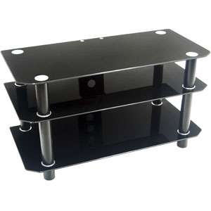 Walker Edison TD42Y79B Glass TV Stand   Up to 47 TVs, Black at 