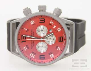   World Timer Red Face Stainless Steel Swiss Watch P6750 NEW  