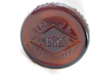 Vintage Amber Glass Clorox Bottle 32 oz 7543  