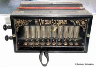 Vintage Saxony Made Viceroy Button Accordeon  