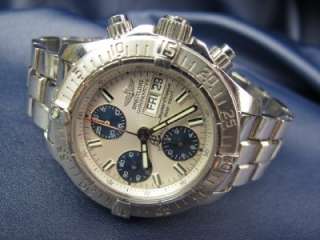 Mens BREITLING Chronograph SUPER OCEAN Day Date Stainless Watch 