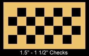 Primitive Stencil~Checkerboard~Game Board 1 1/2 Squares  