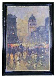 Collins Vienna or Paris Cityscape Framed Oil Painting  