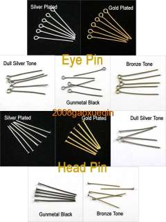   21Gauge Head Pin&Eye Pin Gold/Silver/Bronze/Copper/Black G004  