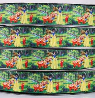   Princess Snow White Printed grosgrain ribbon BOW 5/50/100 yards  