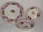 Pearlware Pink Lustre Dish and 2 Saucers Soft Paste