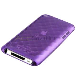   TPU RUBBER GEL SOFT COVER CASE+SCREEN GUARD FOR IPOD TOUCH 4 4TH G GEN