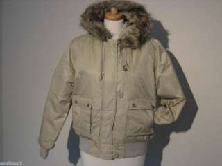 Maggie Damen Kapuzen Fliegerjacke Fellkapuze ivory  