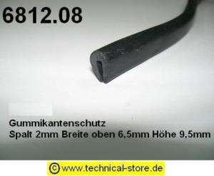 3m (€ 4,30/m) Kantenschutz Gummidichtung Gummiprofil 6812.08  