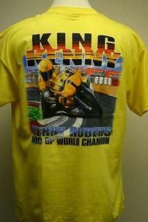 King Kenny Roberts Moto GP T shirt Yellow L XL NWT  