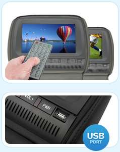 2X 9 In Car Headrest DVD Player/Monitor Twin Screen LCD  
