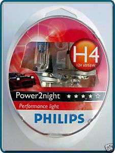 H4 Philips Power2Night GT150 Performance Bulbs (pair) 8711500408747 