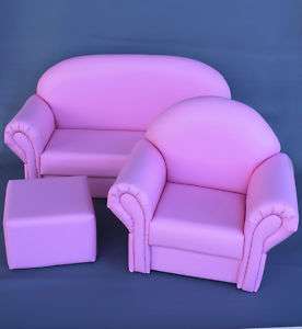 KINDERSESSEL Sofa Kindersitz Leder abwaschbar Rosa  
