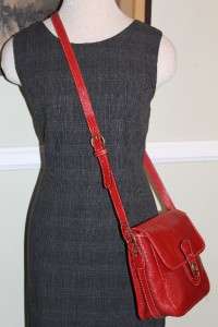   AUTH Vtg COACH IN RED PEBBLE GRAINED LEATHER XBODY BAG ITALY  