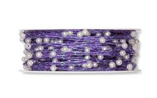 20m Perlenband lila Perlendraht violett flieder Perlen  