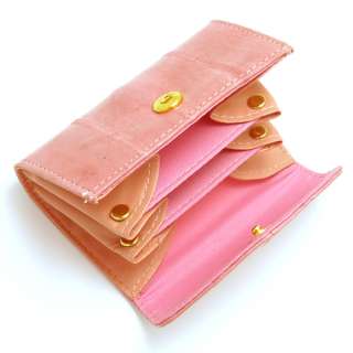 Genuine Eel skin Leather Small Coin Purse Case PINK  