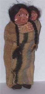 SKOOKUM style DOLL INDIAN SQUAW CHILD CHIEF BLANKET toy  