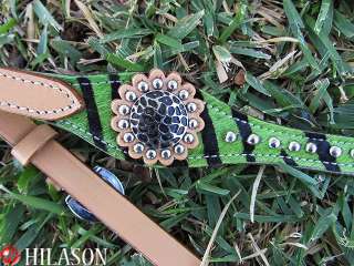 949 WESTERN TACK GREEN HAIR ON HEADSTALL BRIDLE AND BREAST COLLAR SET 
