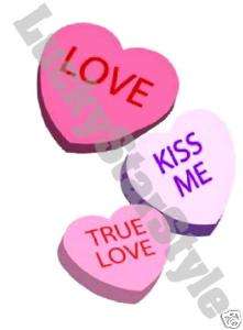 Nail Decals Set of 20   Candy Hearts Love & Kiss Me  