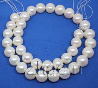 12mm natural white freshwater pearl loose round beads gem 16long