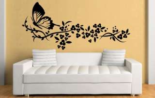 Ƹ̵̡Ӝ̵̨̄Ʒ Delicate Flowers & Butterfly Art Wall Stickers  
