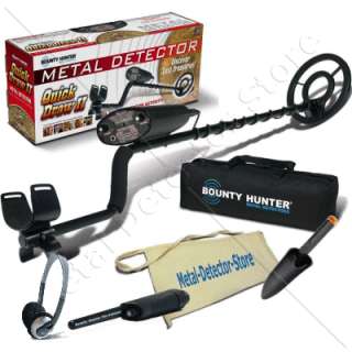 BOUNTY HUNTER QUICK DRAW 2 METAL DETECTOR FREE PIN POINTER, CARRY BAG 
