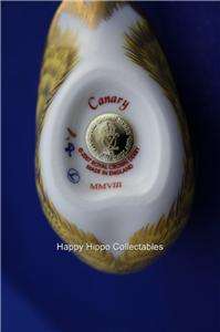 ROYAL CROWN DERBY CANARY MMVIII GOLD STOPPER  