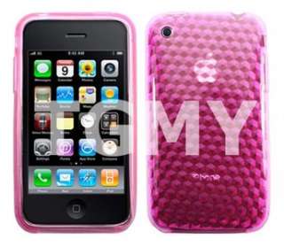 PINK DIAMOND GEL CASE COVER FOR APPLE IPHONE 3G 3GS  