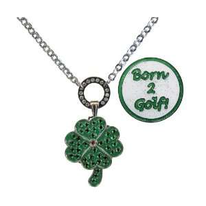  Magnetic Ball Marker Necklace with Clover Adorned with 