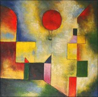 Paul Klees Red Balloon Repro, High Q. Hand Painted Oil Painting 