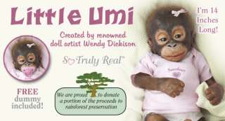 Little Umi Cute Baby Monkey Orangutan by Ashton Drake  