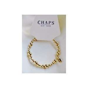  Chaps Gold Tone Beaded Stretch Bracelet