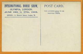   the international horse show at olympia for june 18th to 27th 1908 n a