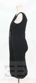 Zac Posen Black Asymmetrical Pleated Sleeveless Cocktail Dress Size M 
