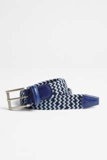 Andersons  Navy Blue Striped Elastic Belt by Andersons